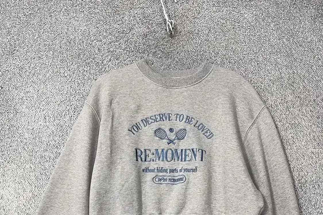 무즈 여성 프린팅 라이트 그레이 맨투맨 L 상품이미지3