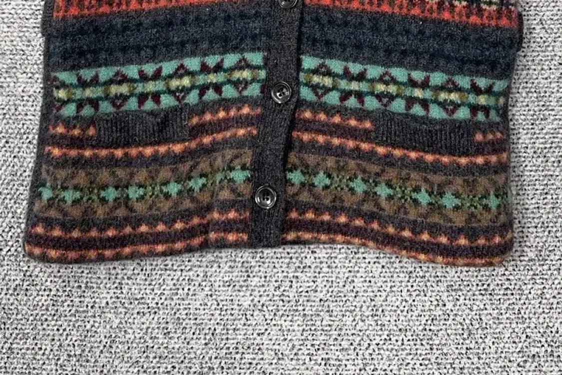 해지스 그레이 빈티지 패턴 니트 가디건 85-160 상품이미지5