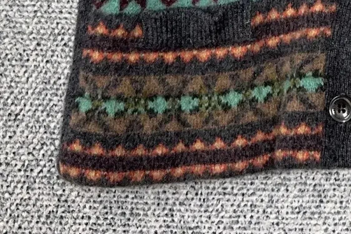 해지스 그레이 빈티지 패턴 니트 가디건 85-160 상품이미지7