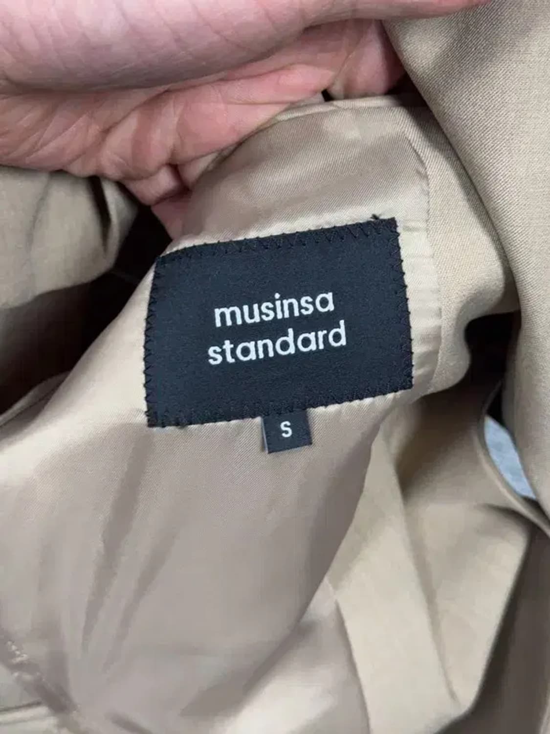 무신사스탠다드 베이지 투버튼 캐주얼 블레이저 S 상품이미지7