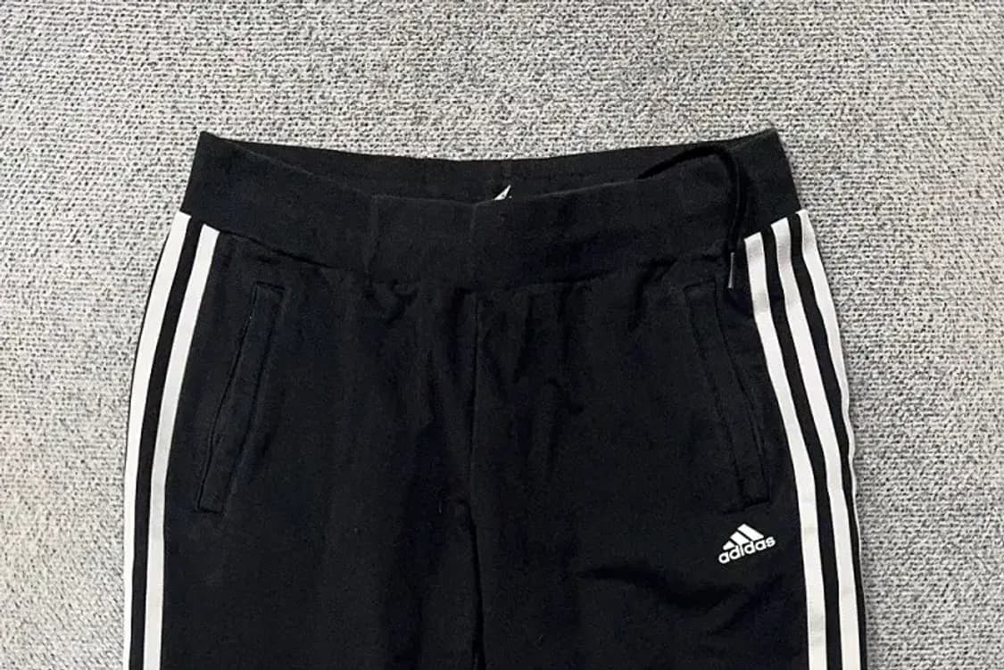 아디다스 블랙 로고 삼선 트레이닝 팬츠 L 상품이미지3