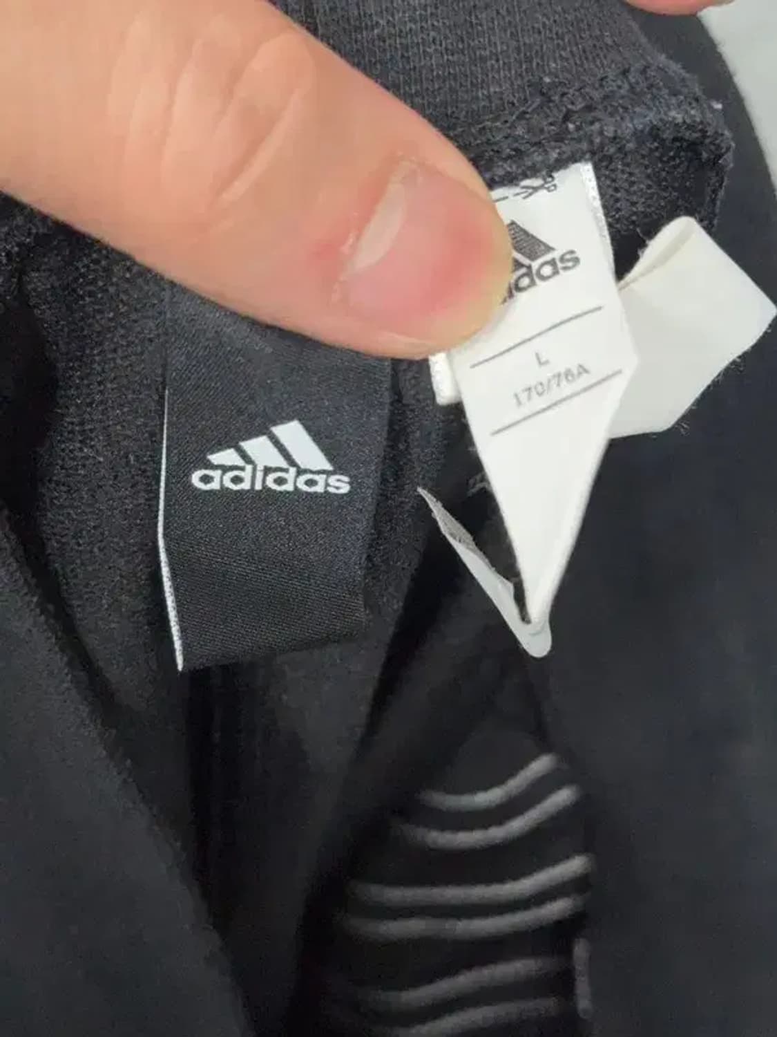 아디다스 블랙 로고 삼선 트레이닝 팬츠 L 상품이미지6