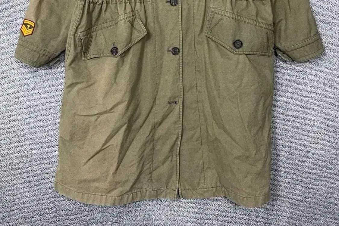 써스데이아일랜드 카키 버튼 카라 코트 90(M) 상품이미지4