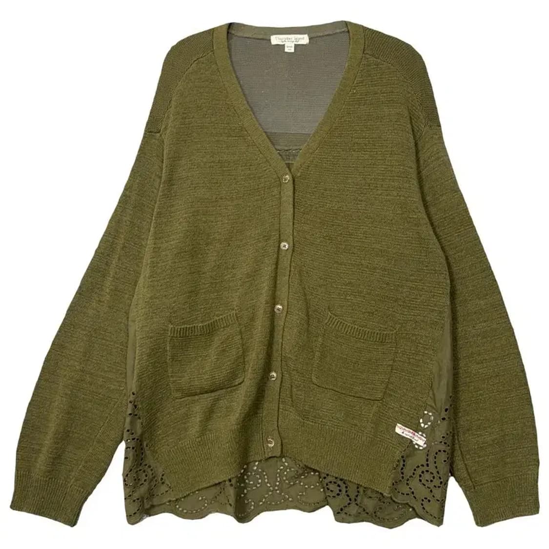 써스데이아일랜드 카키 코튼 롱 니트 가디건 90(M) 상품이미지1