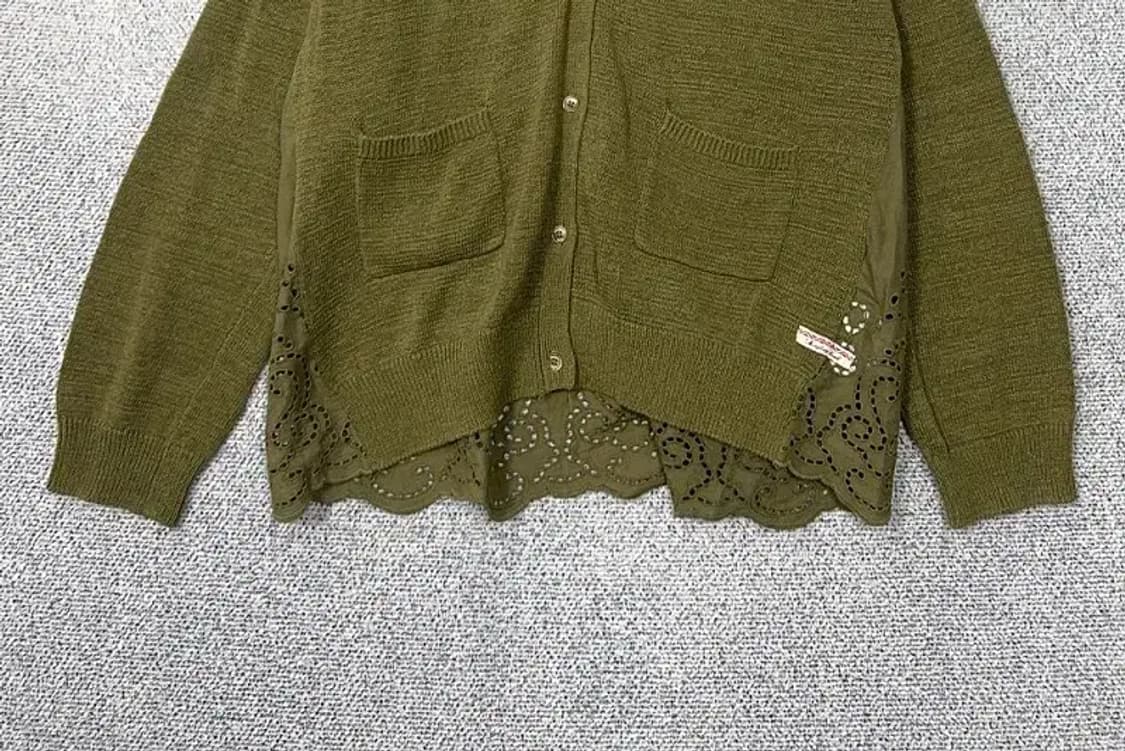 써스데이아일랜드 카키 코튼 롱 니트 가디건 90(M) 상품이미지4