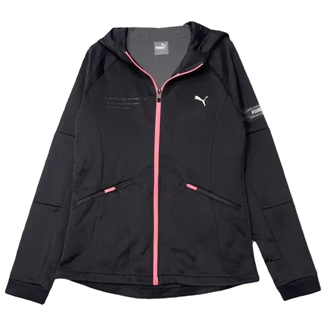 푸마 블랙 로고 기능성 후드 집업 M 상품이미지1