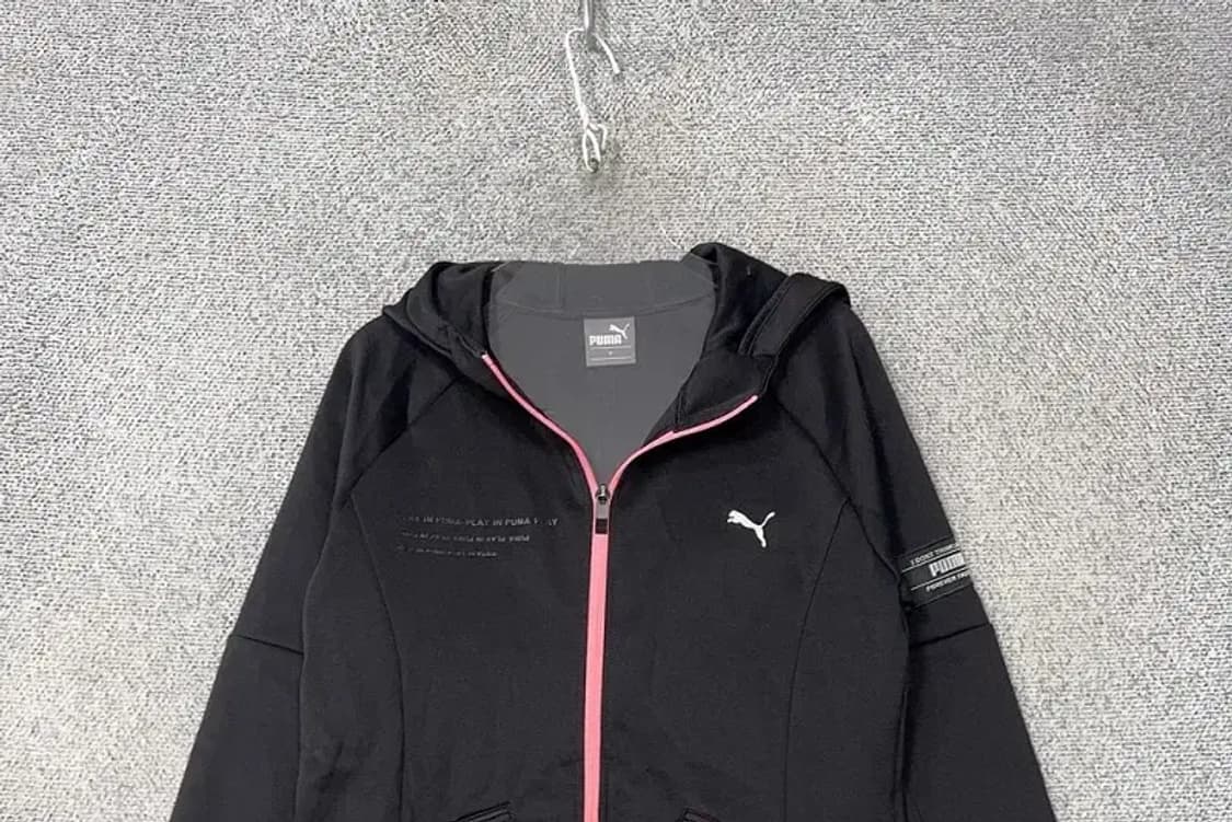 푸마 블랙 로고 기능성 후드 집업 M 상품이미지3