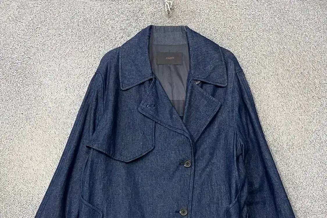 지고트 네이비 인디고 컬러 클래식 트렌치 코트 L 상품이미지3