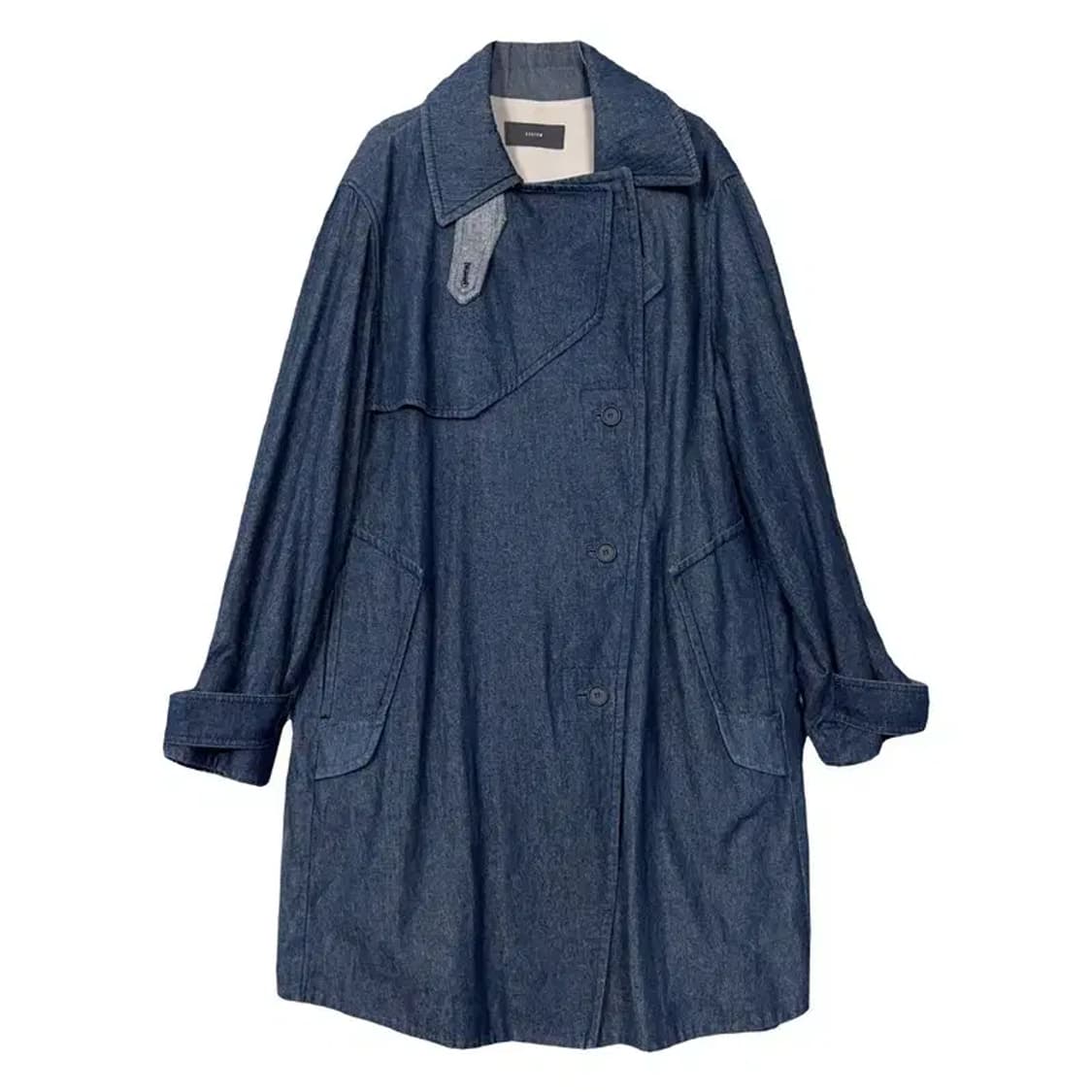 시스템 네이비 인디고 벨티드 트렌치 코트 88-96-165 상품이미지1