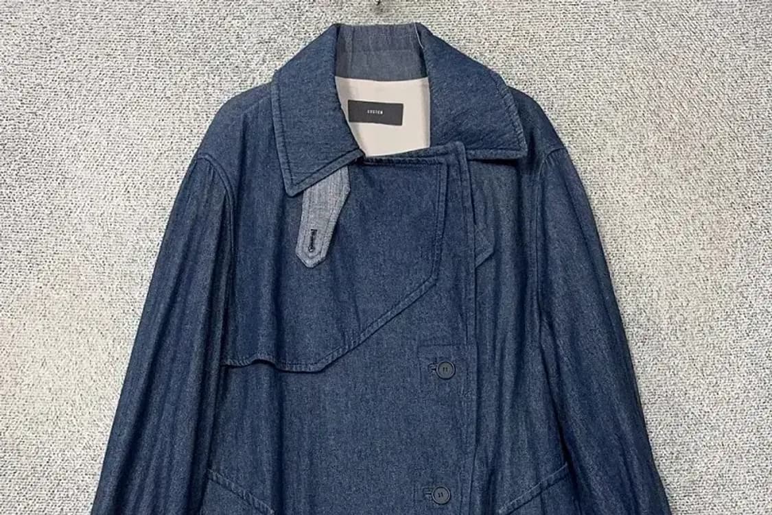 시스템 네이비 인디고 벨티드 트렌치 코트 88-96-165 상품이미지3