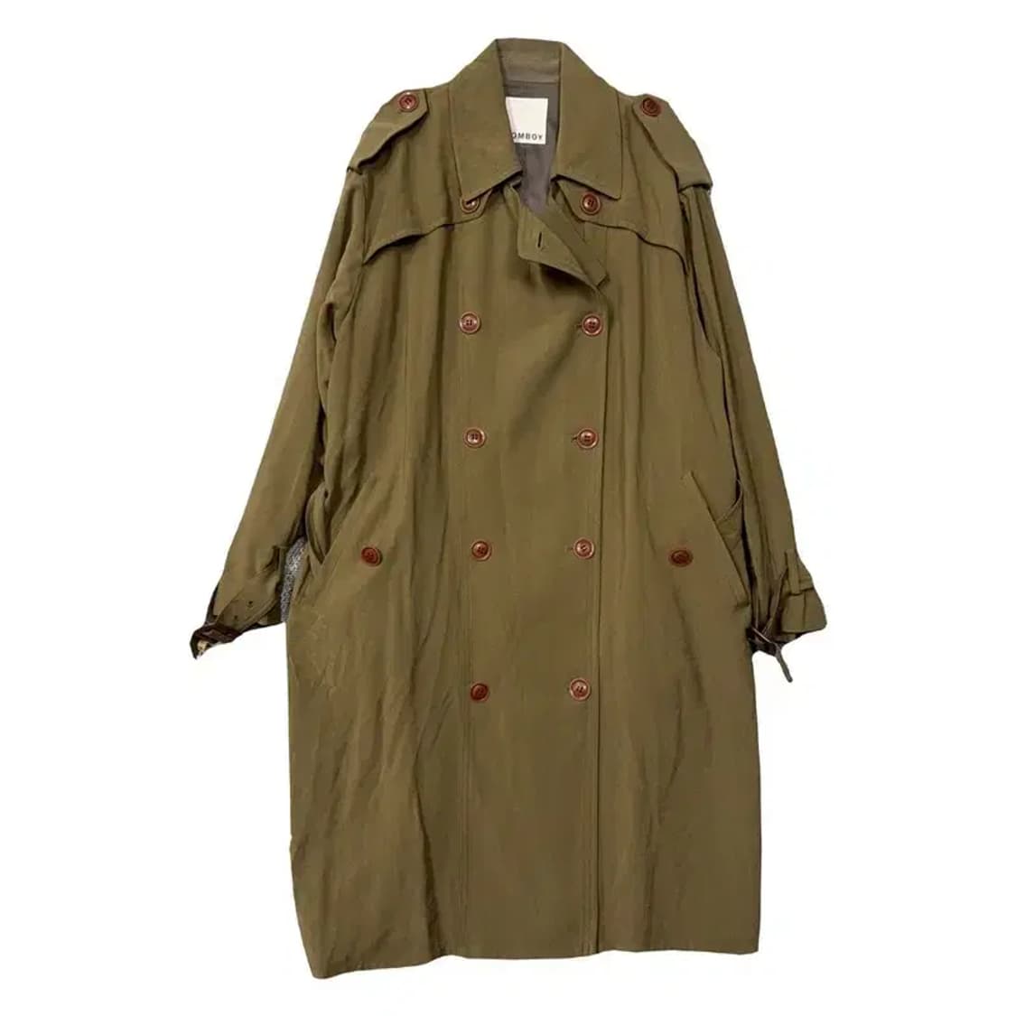 톰보이 카키 벨티드 빅사이즈 트렌치 코트 85-92-160 상품이미지1