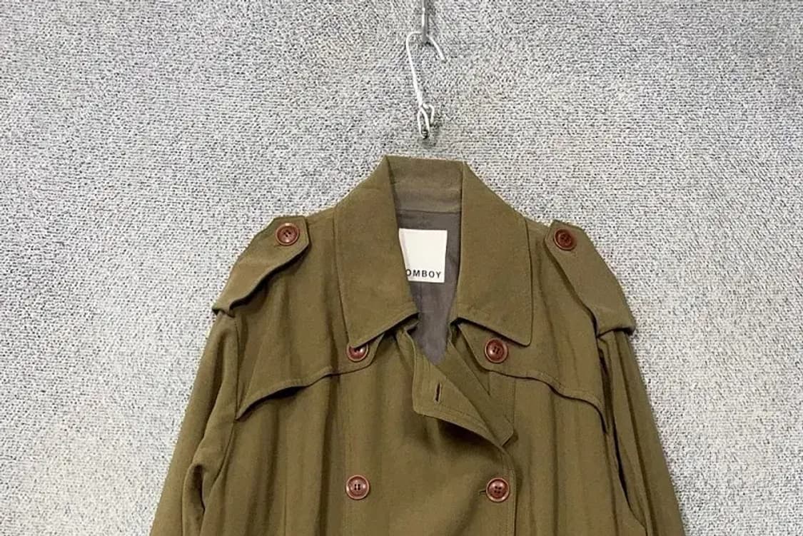 톰보이 카키 벨티드 빅사이즈 트렌치 코트 85-92-160 상품이미지3