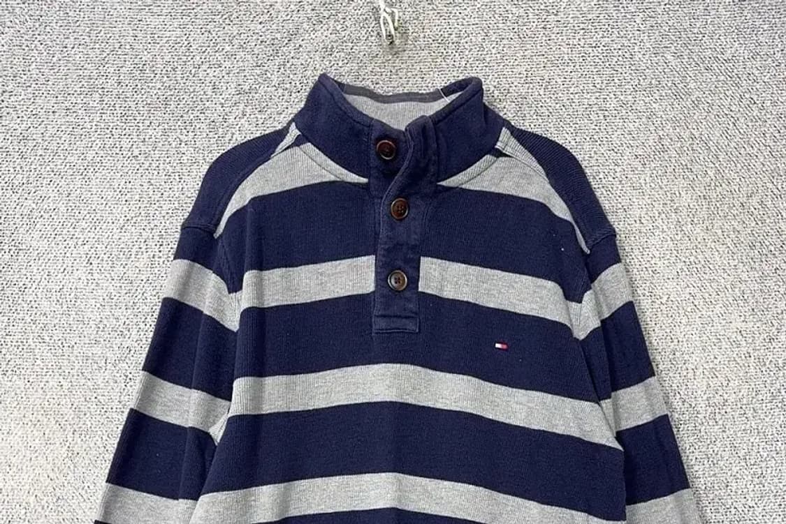 타미힐피거 스트라이프 네이비 코튼 니트 S/P 상품이미지3