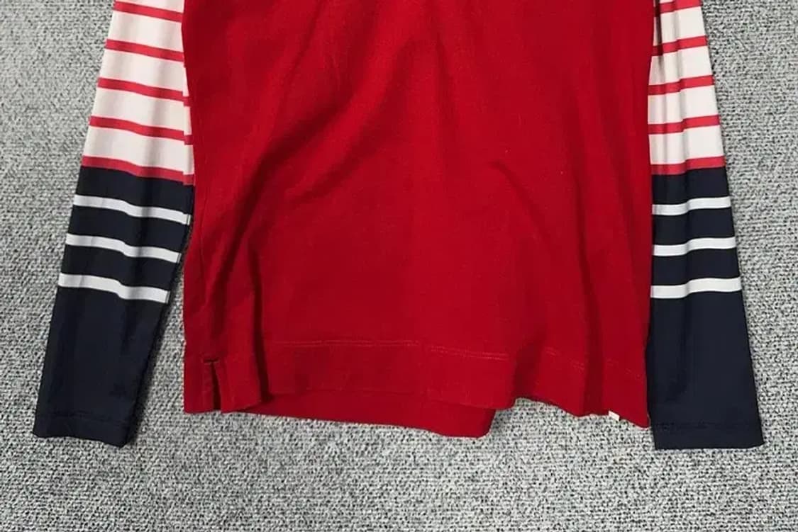 먼싱웨어 레드 골프 기능성 반집업 긴팔티 M 상품이미지4