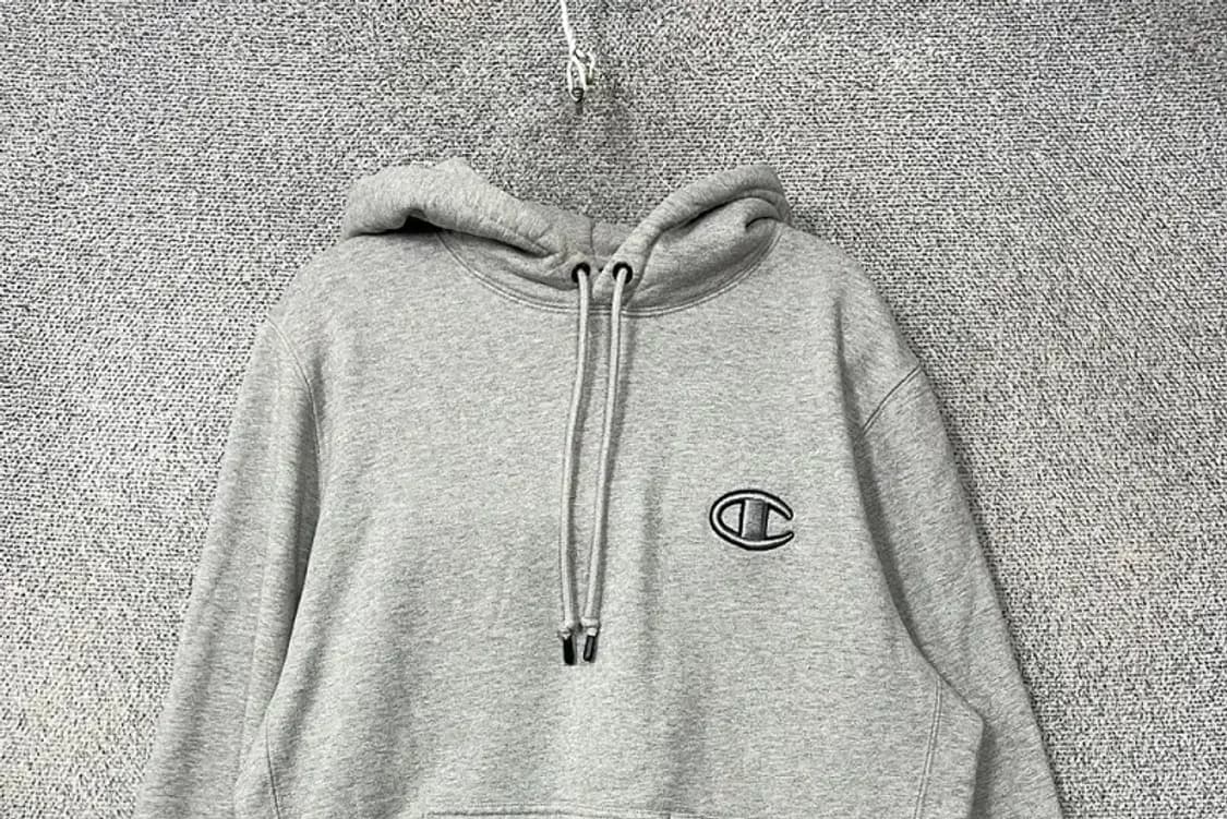 챔피온 라이트 그레이 로고 후드티 MEDIUM 상품이미지3