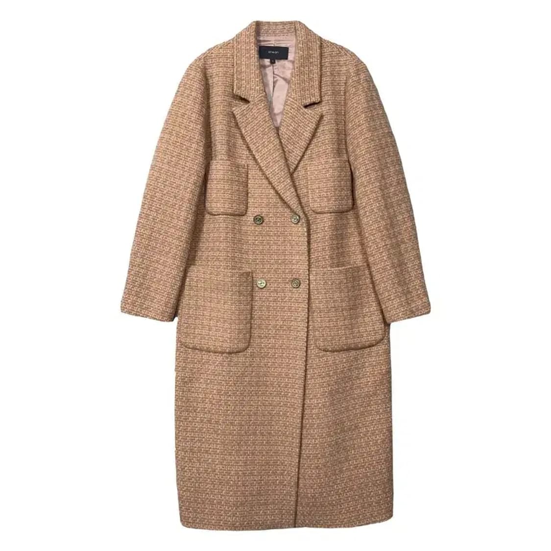 온앤온 체크 베이지 울 포켓 코트 1 상품이미지1