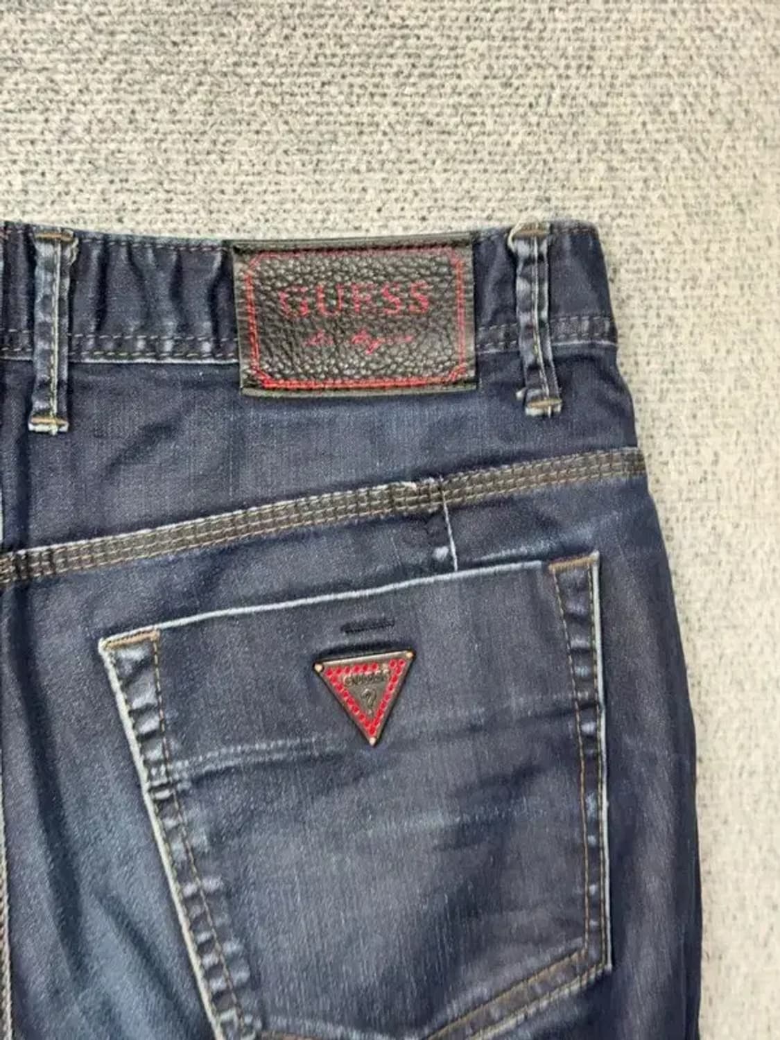 게스 삼각 로고 진청 청바지 32 상품이미지8