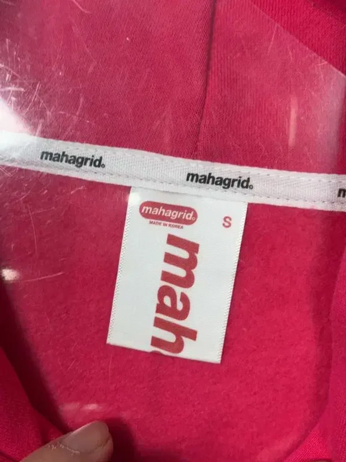 마하그리드 핑크 로고 후드티 S 상품이미지7