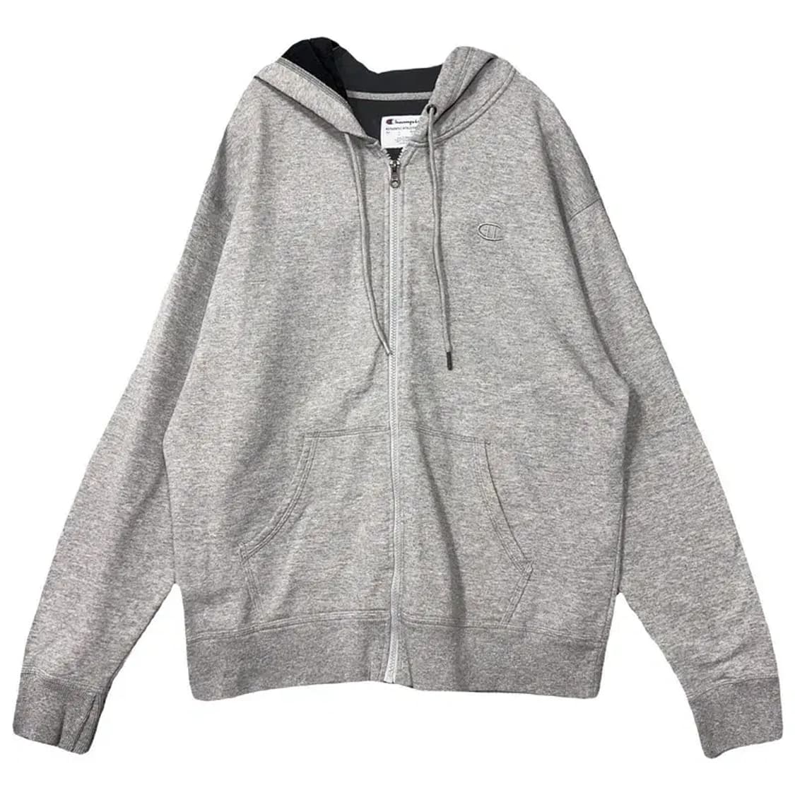 챔피온 라이트 그레이 로고 후드 집업 L/G 상품이미지1