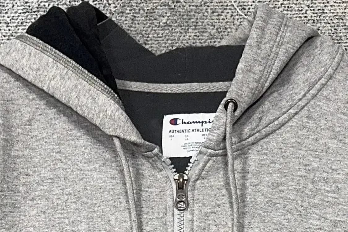 챔피온 라이트 그레이 로고 후드 집업 L/G 상품이미지5