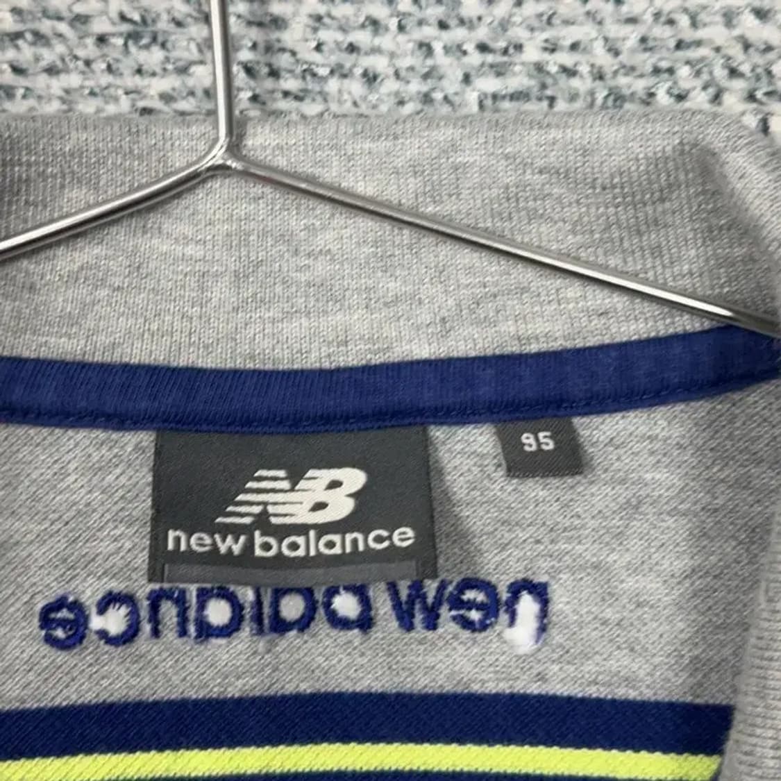 뉴발란스 스트라이프 로고 반팔 카라티 95 상품이미지3