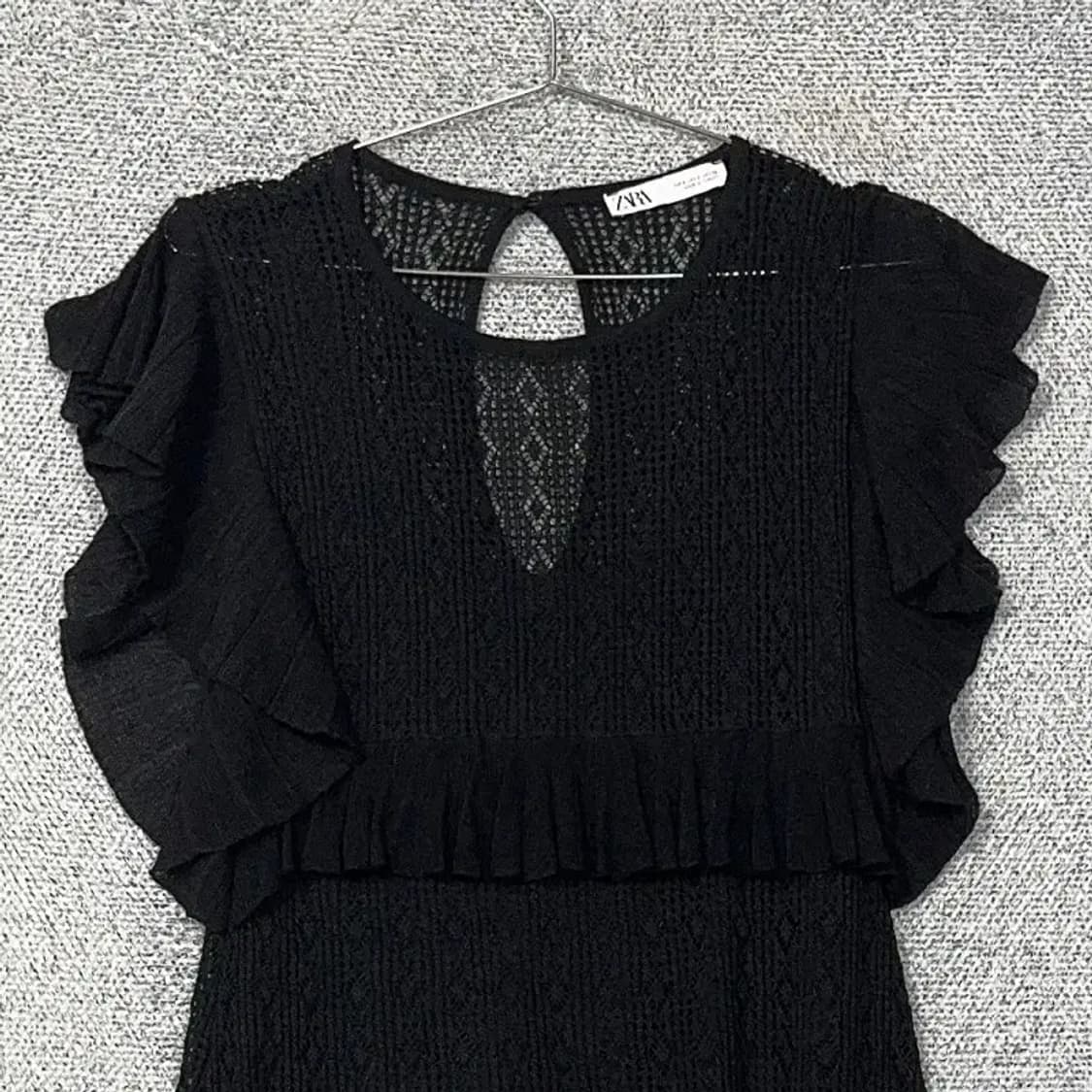 자라 레이스 블랙 브이넥 원피스 S 상품이미지3