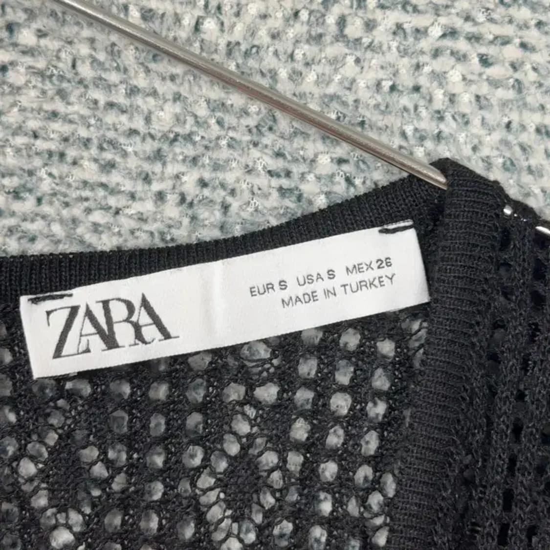 자라 레이스 블랙 브이넥 원피스 S 상품이미지5