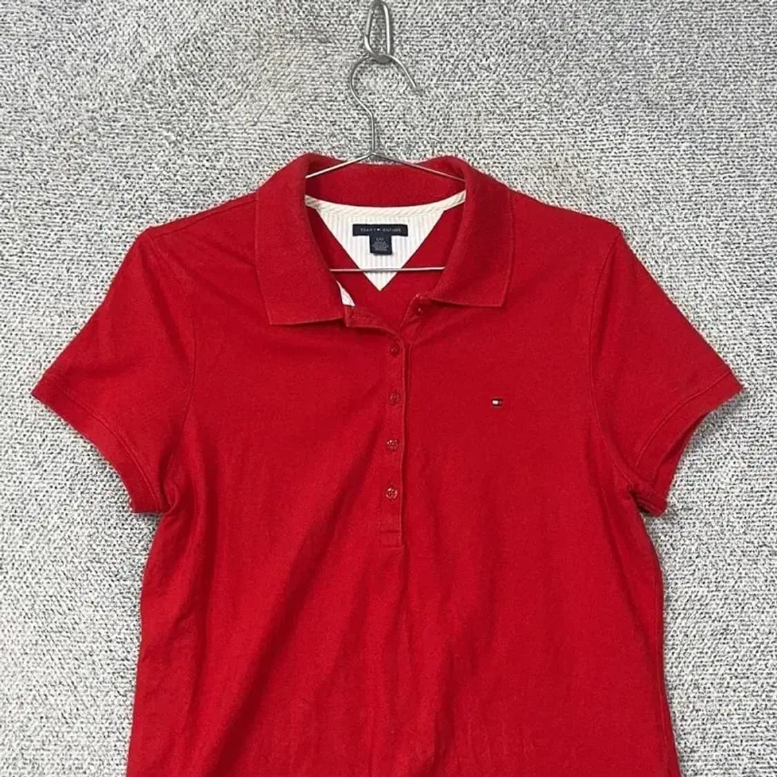 타미힐피거 레드 반팔 카라티 L 상품이미지3