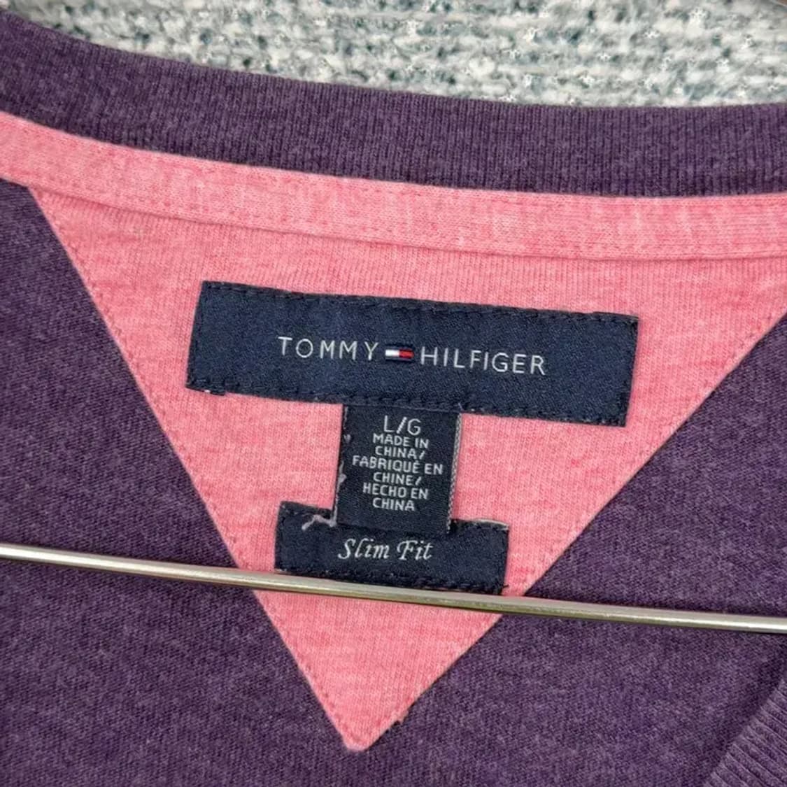 타미힐피거 퍼플 포켓 캐주얼 긴팔티 L 상품이미지3