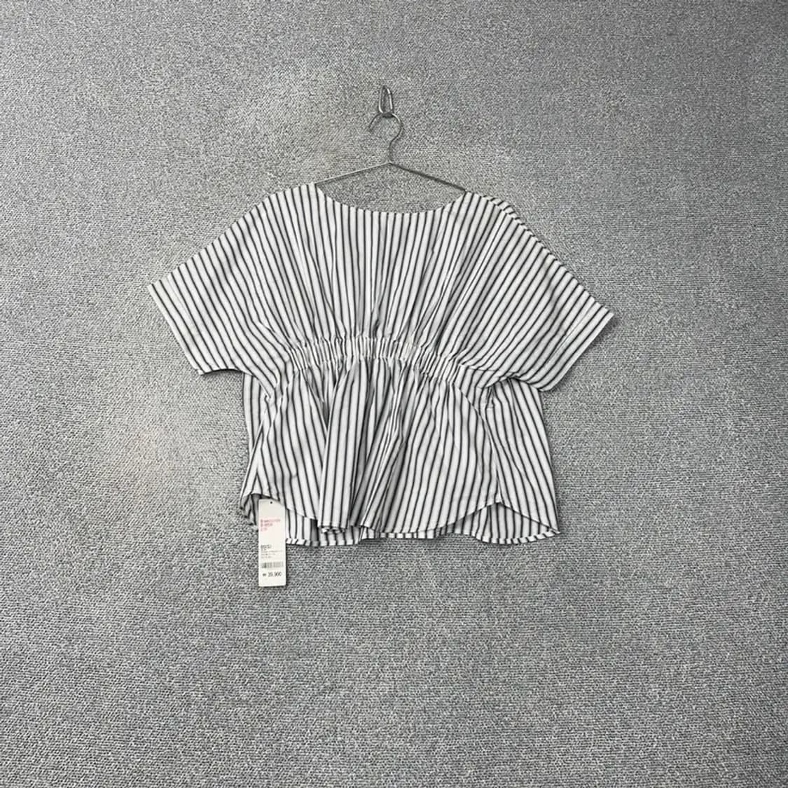 [새상품]에잇세컨즈 스트라이프 브이넥 블라우스 반팔 S 상품이미지2