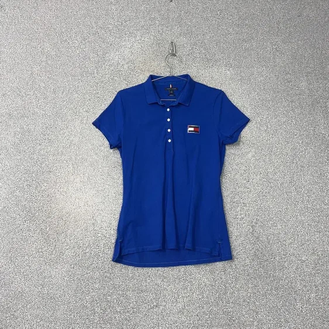 타미힐피거 여성 빅로고 블루 반팔 카라티 L 상품이미지1