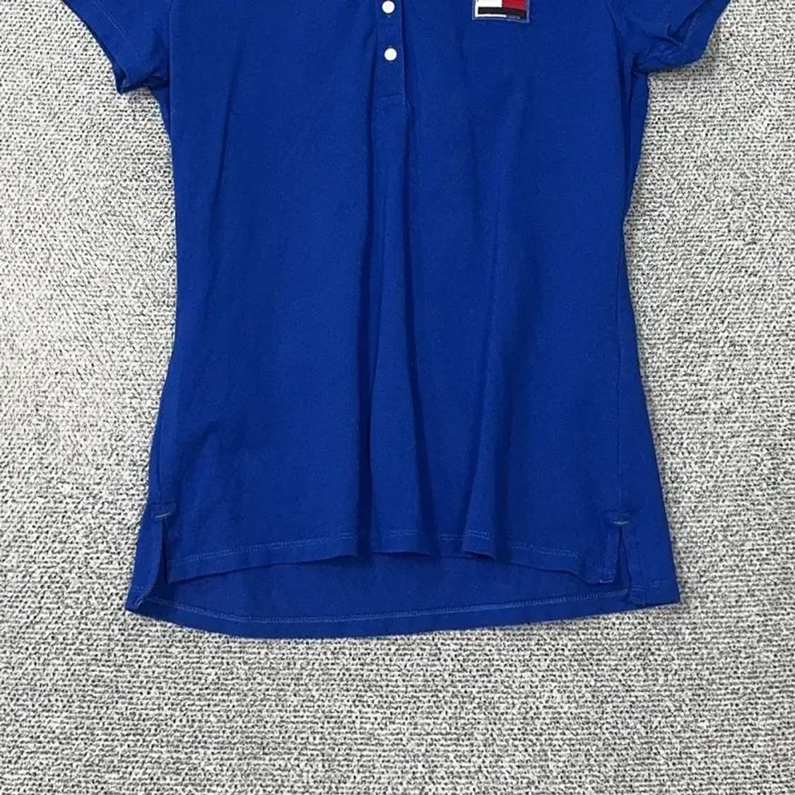 타미힐피거 여성 빅로고 블루 반팔 카라티 L 상품이미지4