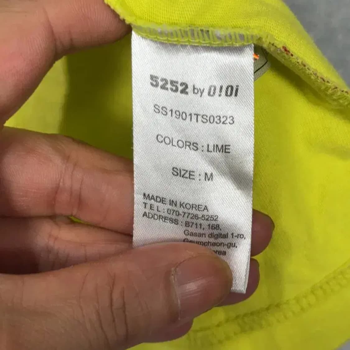 5252 OIOI 형광 반팔티 M 상품이미지4
