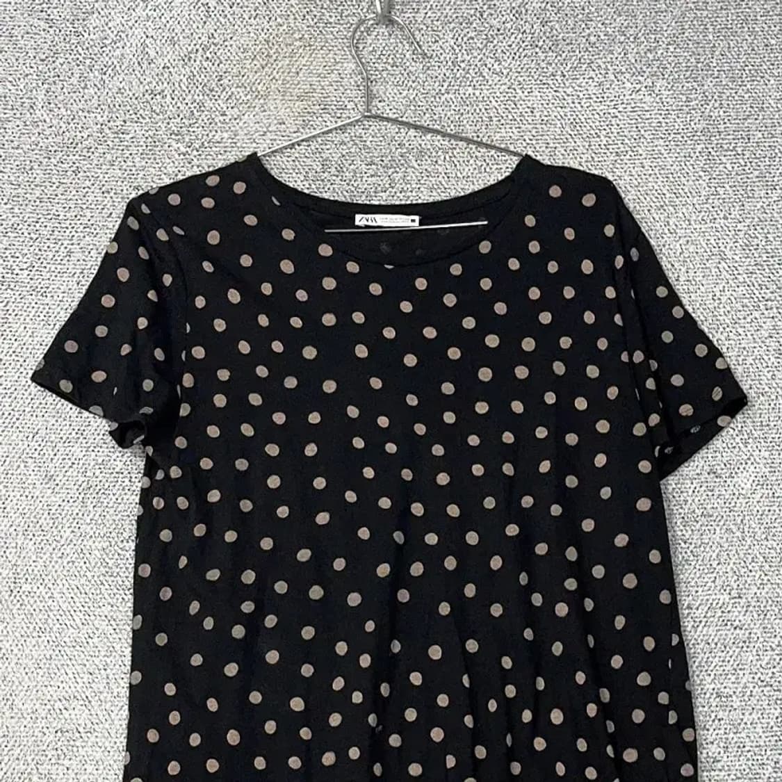 자라 도트 블라우스 롱 반팔티 M 상품이미지3