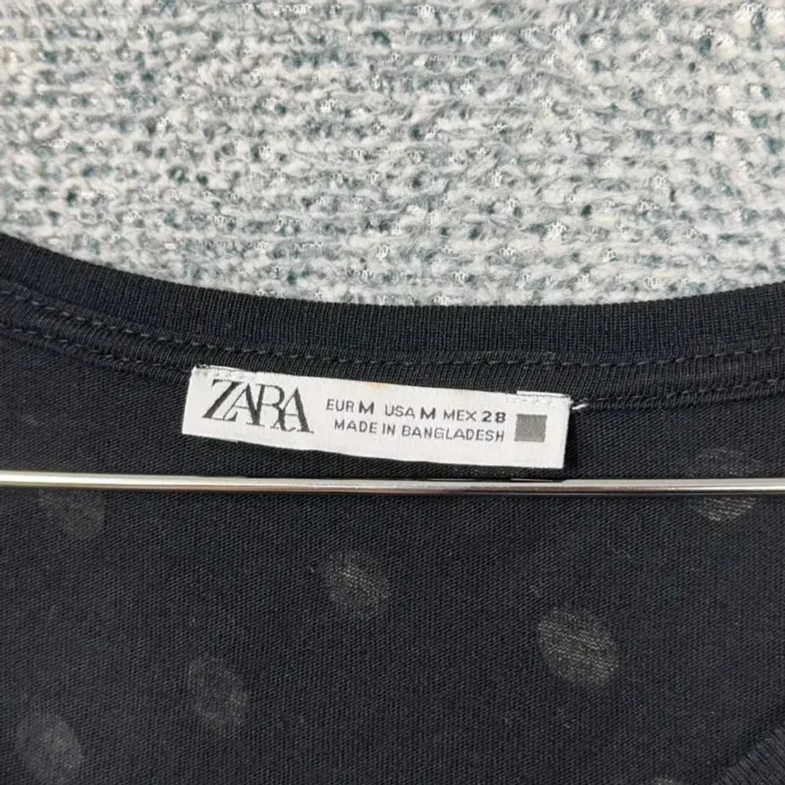 자라 도트 블라우스 롱 반팔티 M 상품이미지5