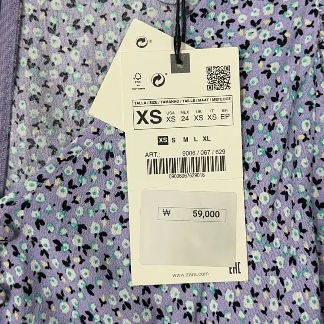 [새상품]자라 플라워 비스코스 브이넥 원피스 XS 상품이미지6