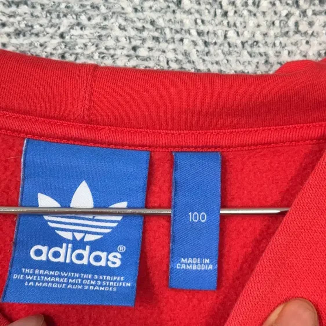 아디다스 레드 빅로고 후드티 100 상품이미지3
