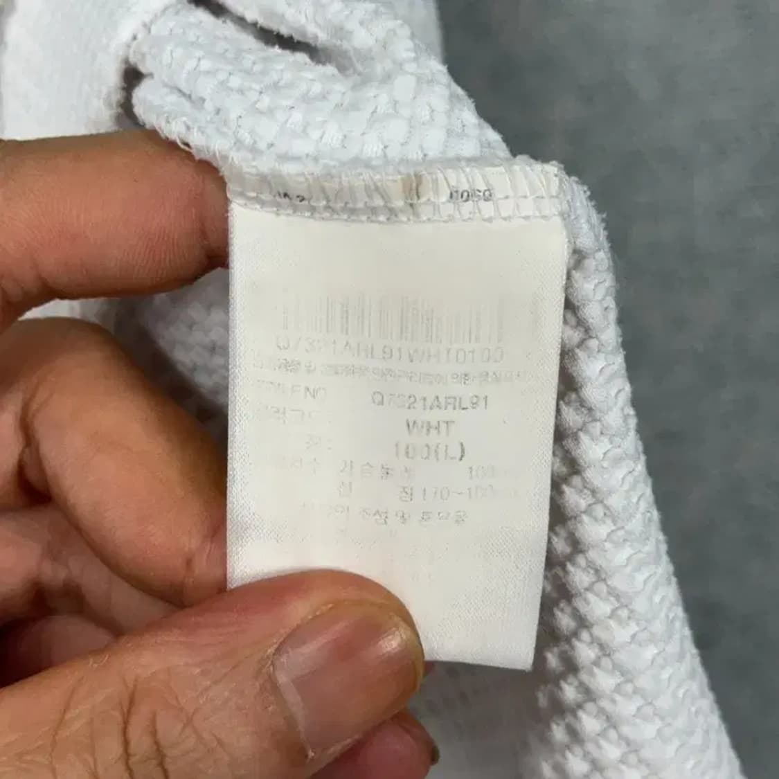 르꼬끄 스포츠 화이트 와플 맨투맨 L 상품이미지4