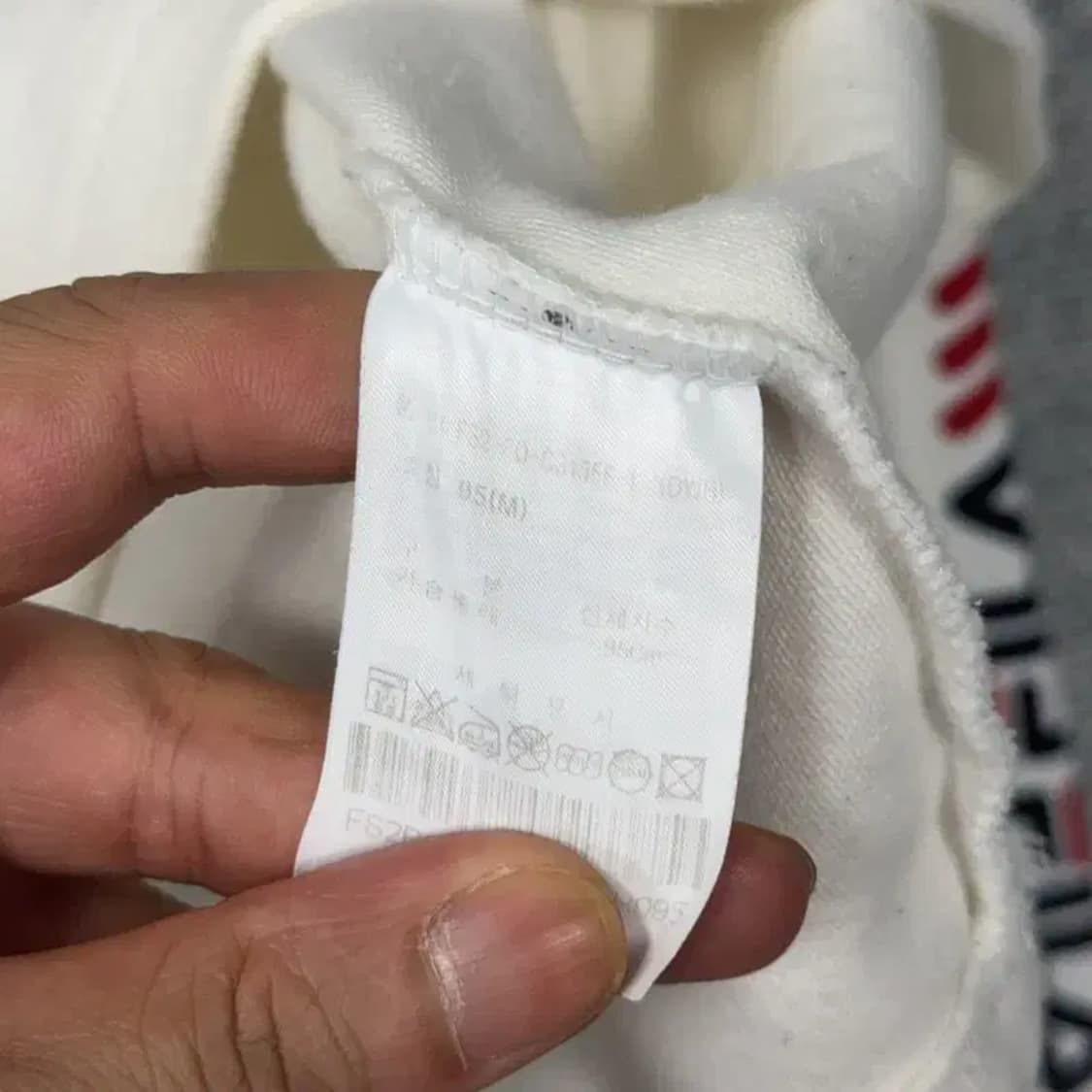 휠라 로고 사이드라인 크롭 후드티 M 상품이미지4