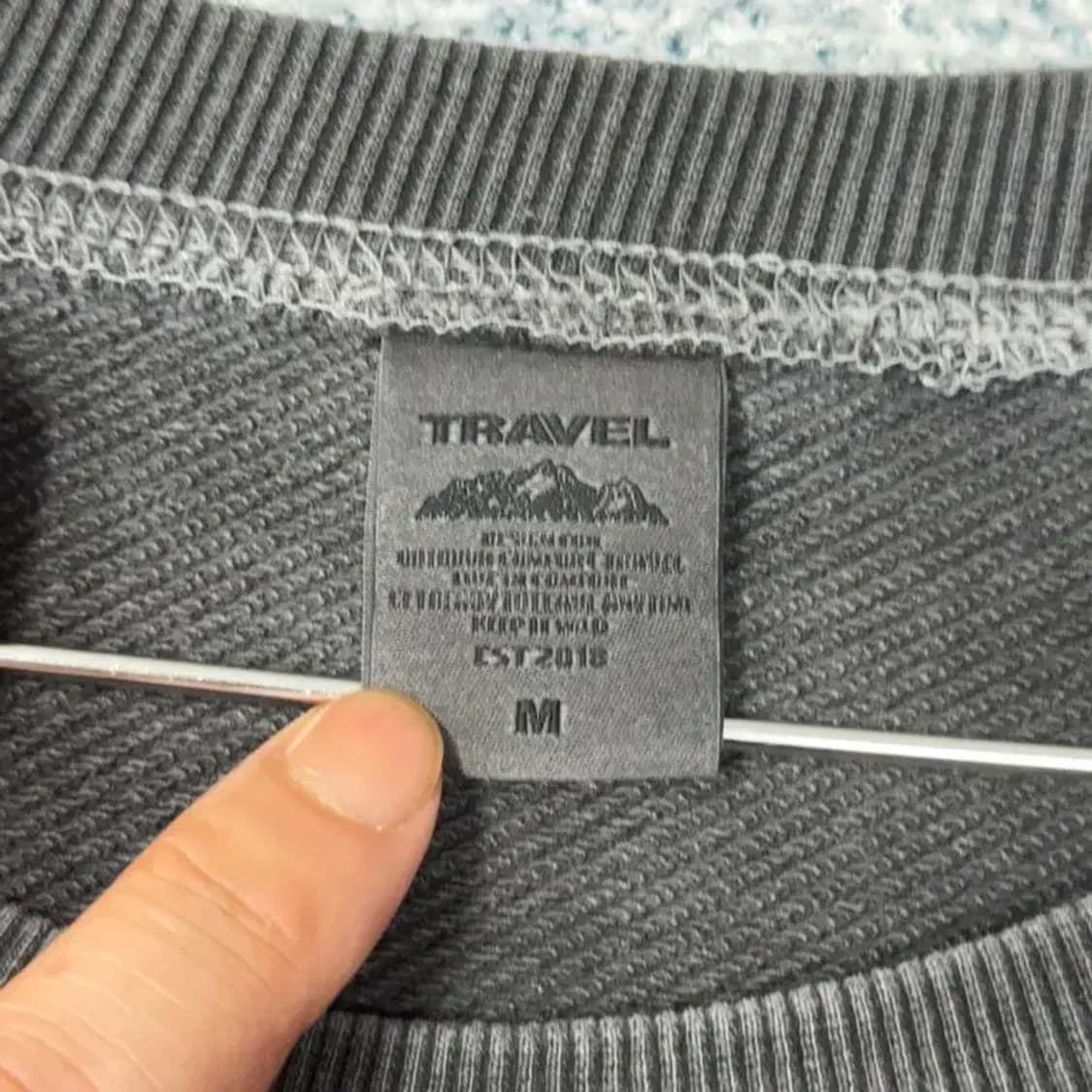 트래블 피그먼트 그레이 빈티지 오버핏 맨투맨 M 상품이미지3