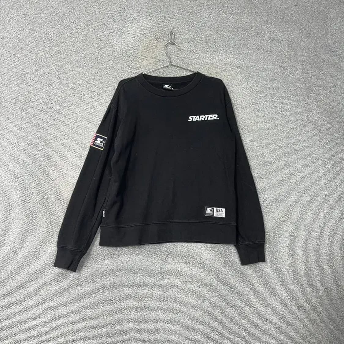 스타터 로고 블랙 맨투맨 M 상품이미지1
