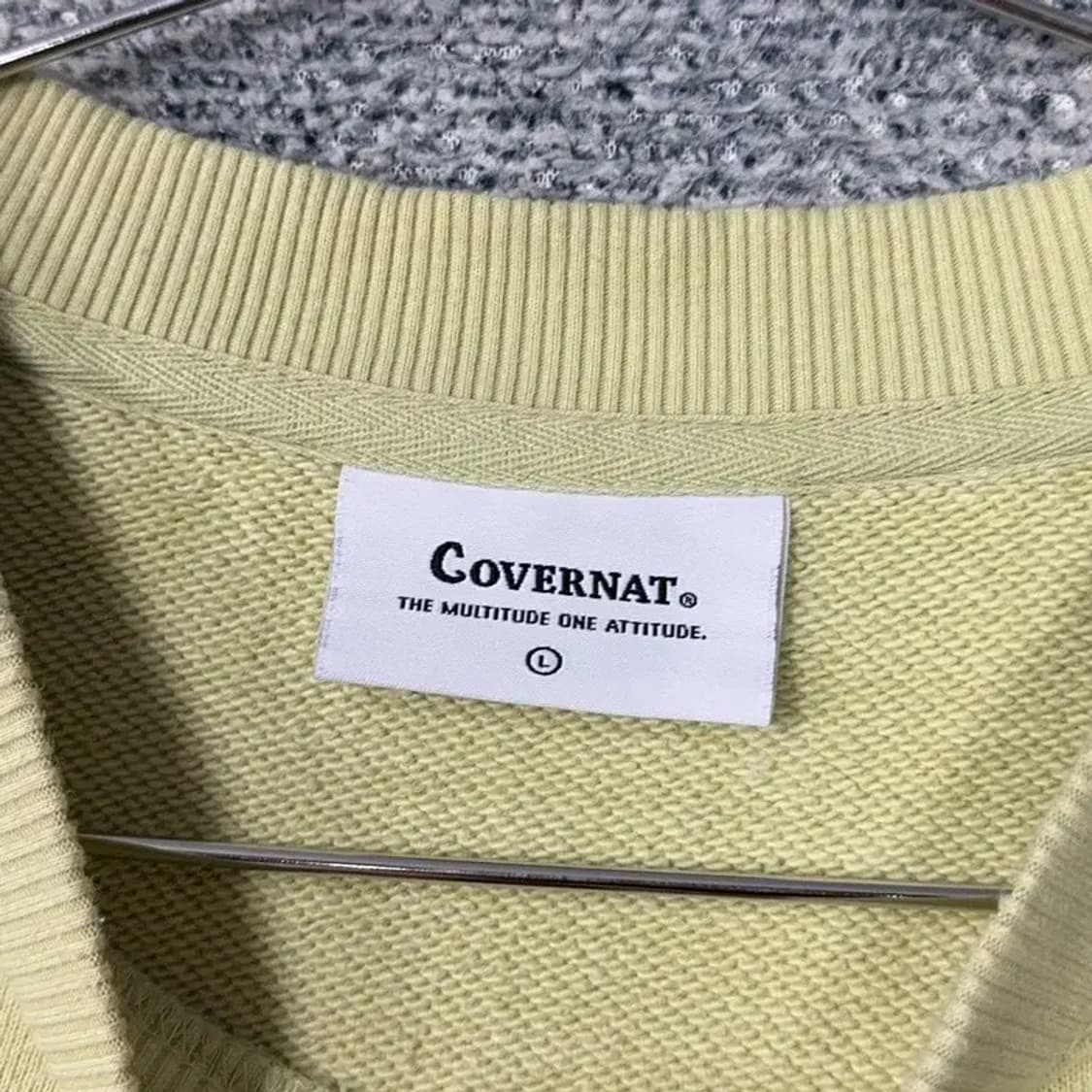 커버낫 레몬 라임 로고 오버핏 맨투맨 L 상품이미지3