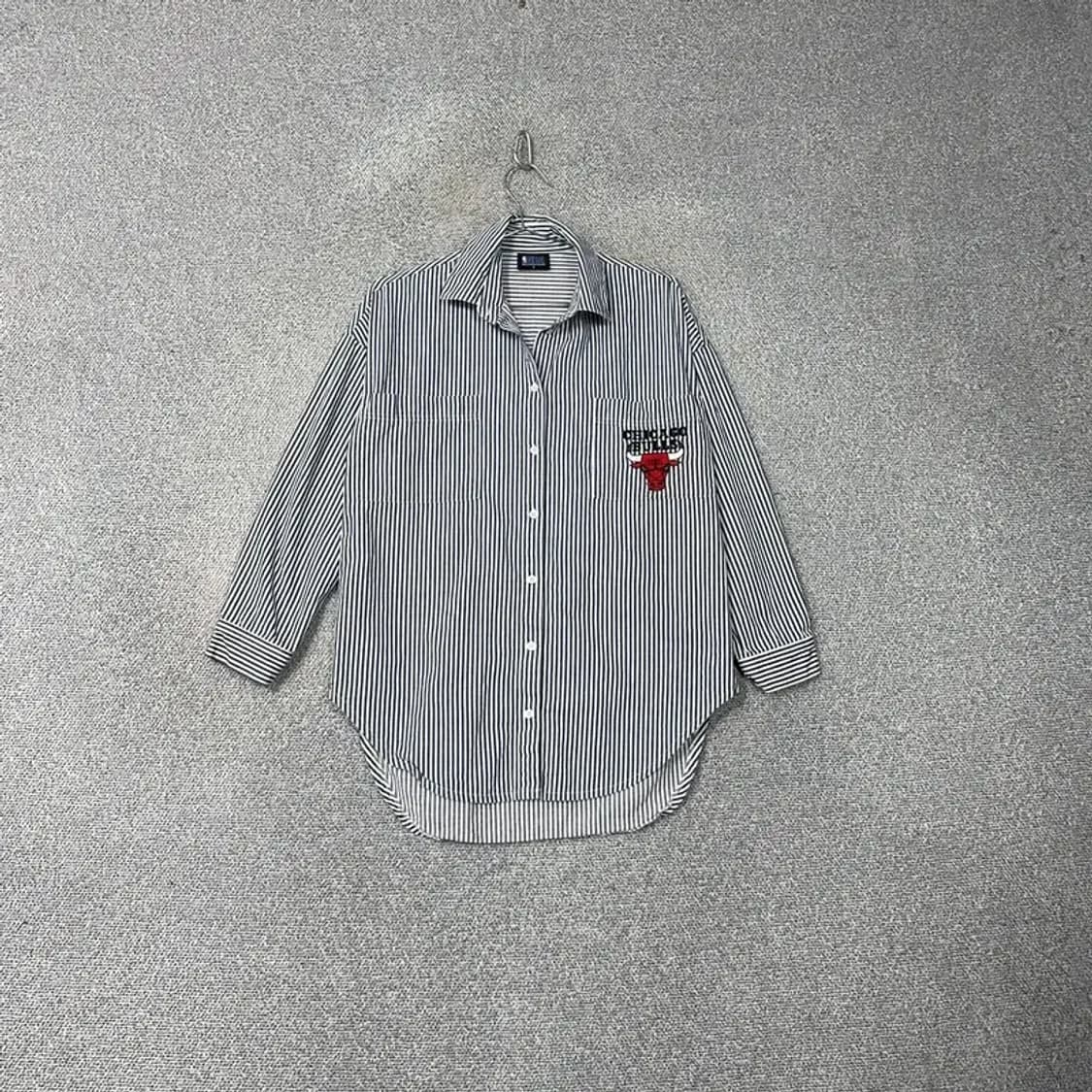 NBA 시카고불스 블루 스트라이프 롱 셔츠 F 상품이미지1