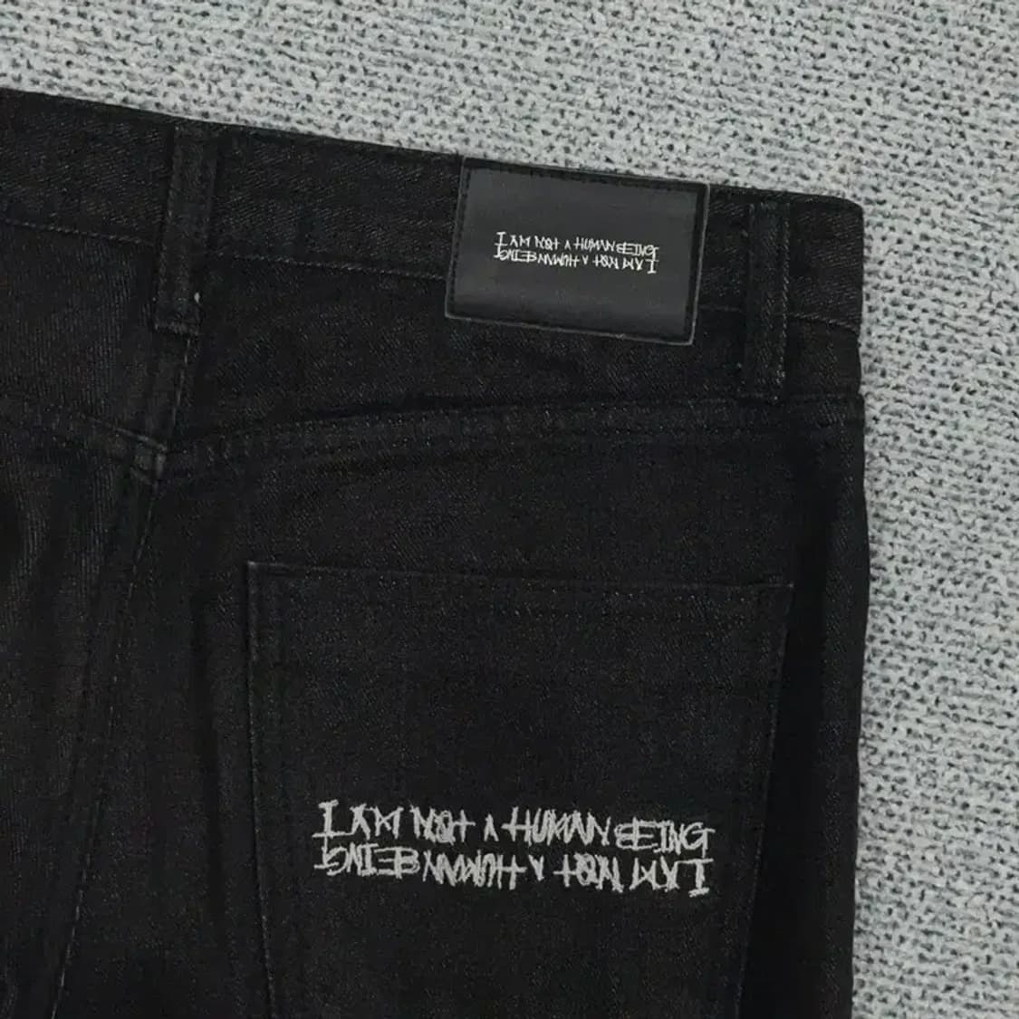 아임낫어휴먼비잉 백프린팅 데님팬츠 30 상품이미지5