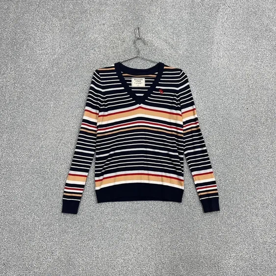 아베크롬비 여성 브이넥 스트라이프 니트 S 상품이미지1