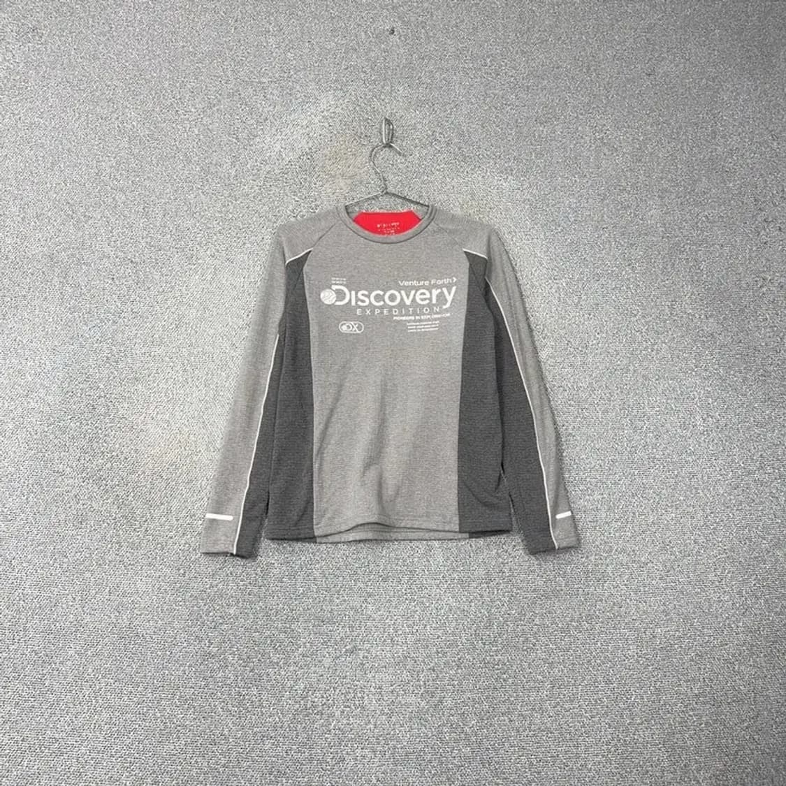디스커버리 프린팅 그레이 기능성 긴팔티 M 상품이미지1