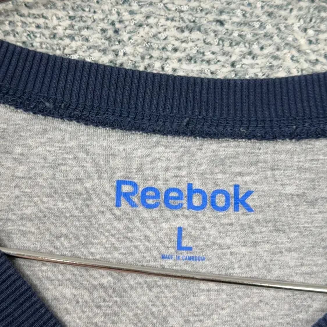 리복 네이비 로고 캐주얼 맨투맨 L 상품이미지3