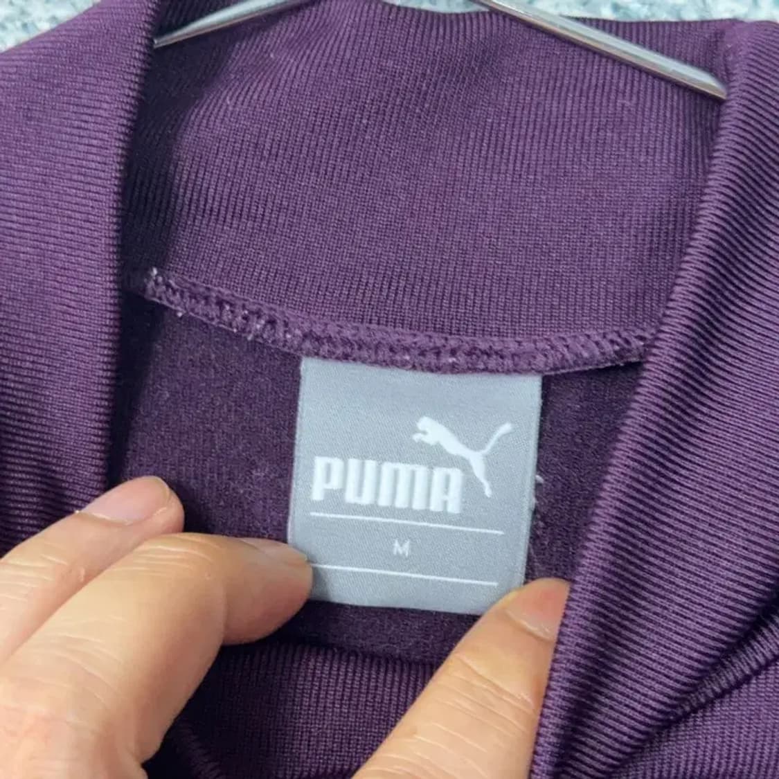 푸마 로고 버건디 폴라 기능성 긴팔티 M 상품이미지3