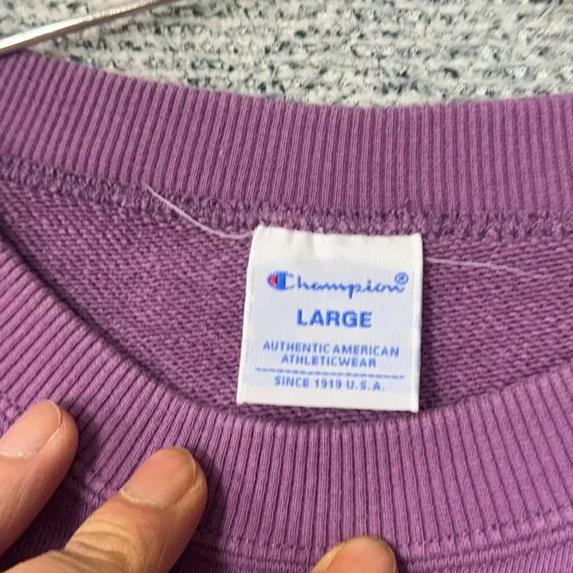 챔피온 로고 퍼플 맨투맨 L 상품이미지3