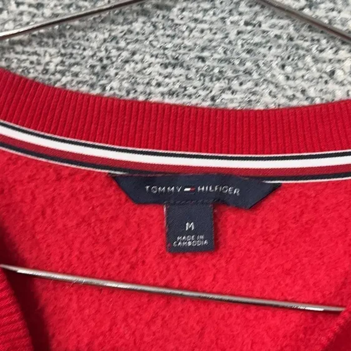 타미힐피거 레드 맨투맨 M 상품이미지3